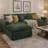 108-Inch High-Resilience Boneless Sponge Sofa With 30 Density, Double-Layer Cloud-Like Cushions, Multiple Combination Options, No Installation Required / Green-651282044