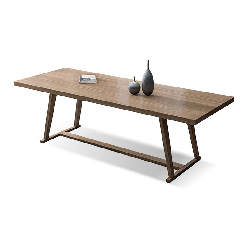 Bureau rectangulaire en bois massif brun clair,  H 29,53 po x l 86,61 po x P 35,43 po