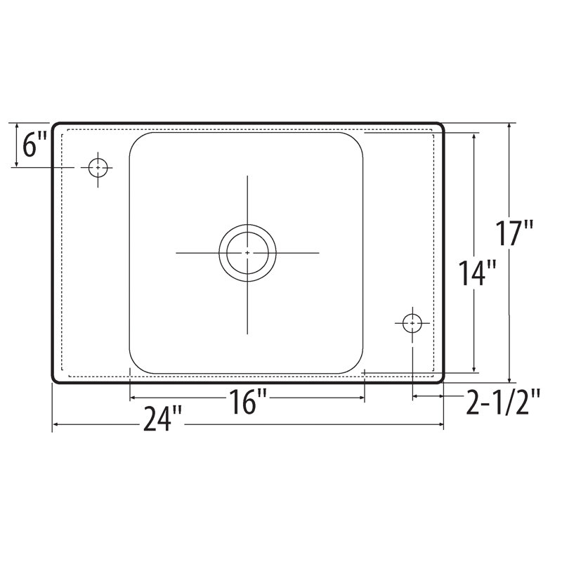 Commercial 24" x 20.313" Drop-In Service Sink