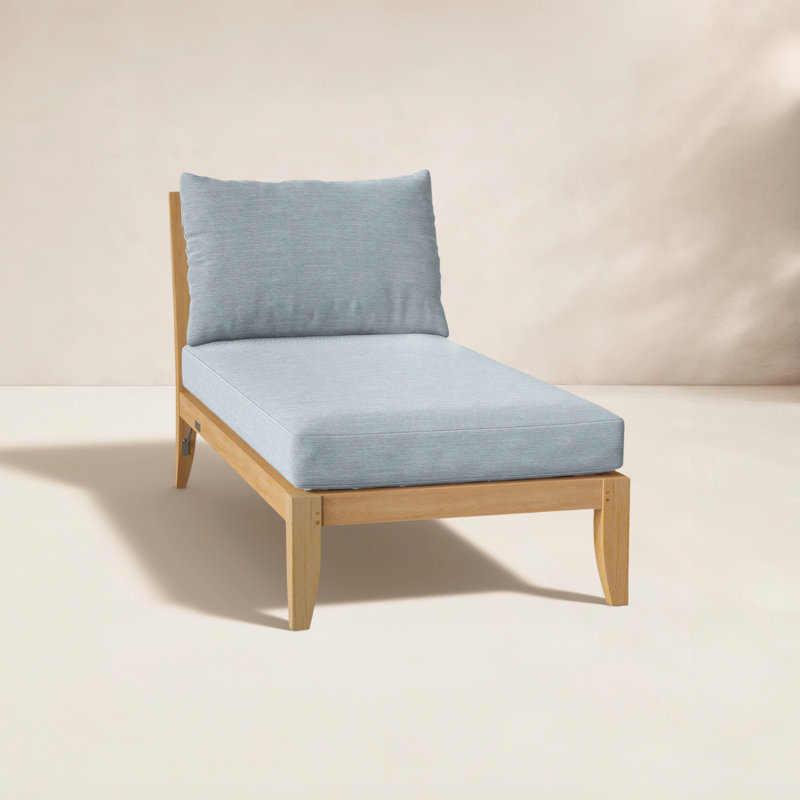 Ipanema Outdoor Teak Chaise Lounge, Ocean