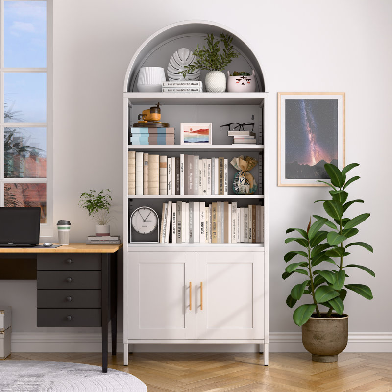 30.7 In. W X 72.8 In. H X 15.4 In. D Arch Metal Freestanding Cabinet With Doors And Adjustable Shelves, White