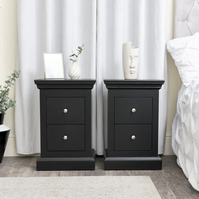 40cm W Solid + Manufactured Wood Bedside Table