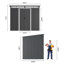 8 pi L x 6 pi D Rangement extérieur en métal avec portes coulissantes verrouillables, fenêtres à panneau transparent, espace de rangement extérieur pour la cour arrière, patio, gris foncé