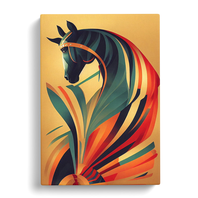 Art Deco Horse No.4 - Wrapped Canvas, 76cm H x 50cm W x 3cm D