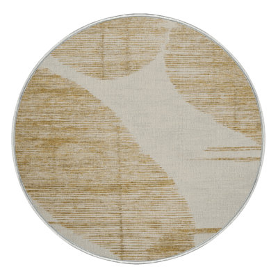 Machine Washable Abstract Beige Area Rug