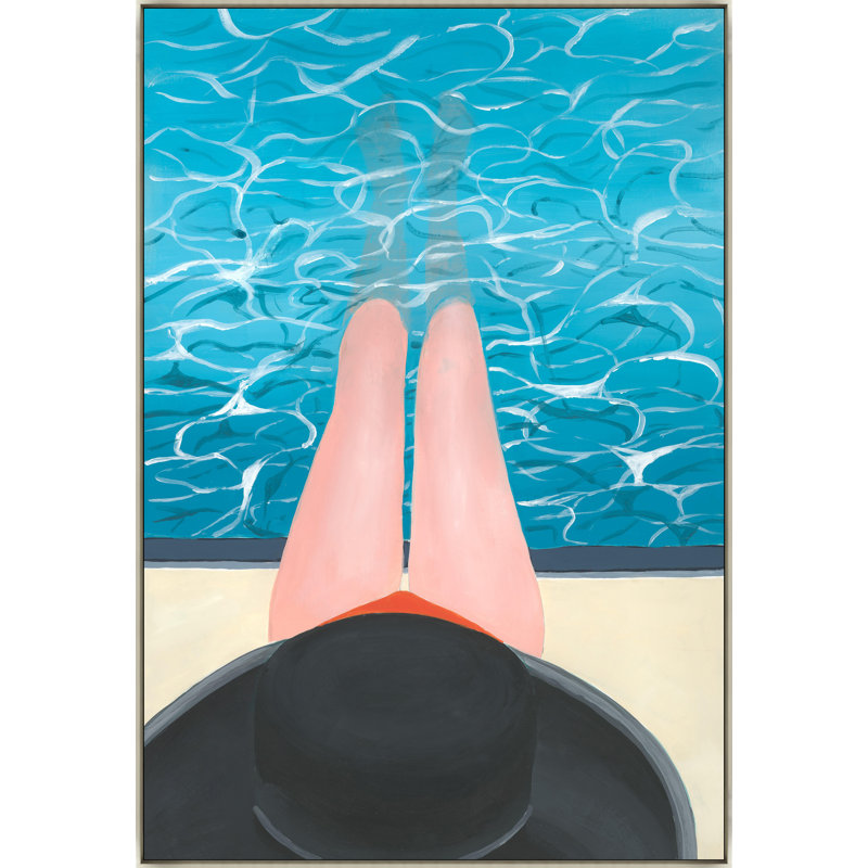 Summer Pool Print by Janice Sadler, 59.5" H x 41.5" W x 1.5" D, Glass Coat