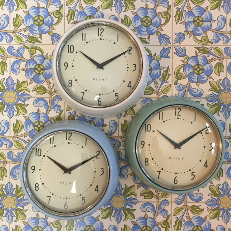 Metal Wall Clock, Blue
