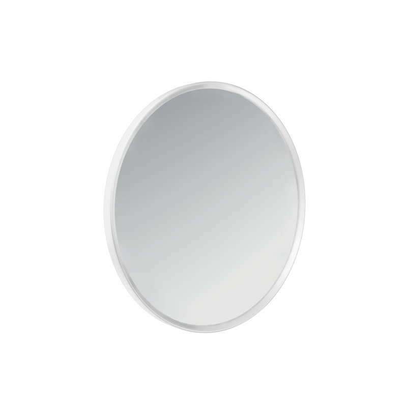 Universal Round Metal Wall Mirror, Matte White