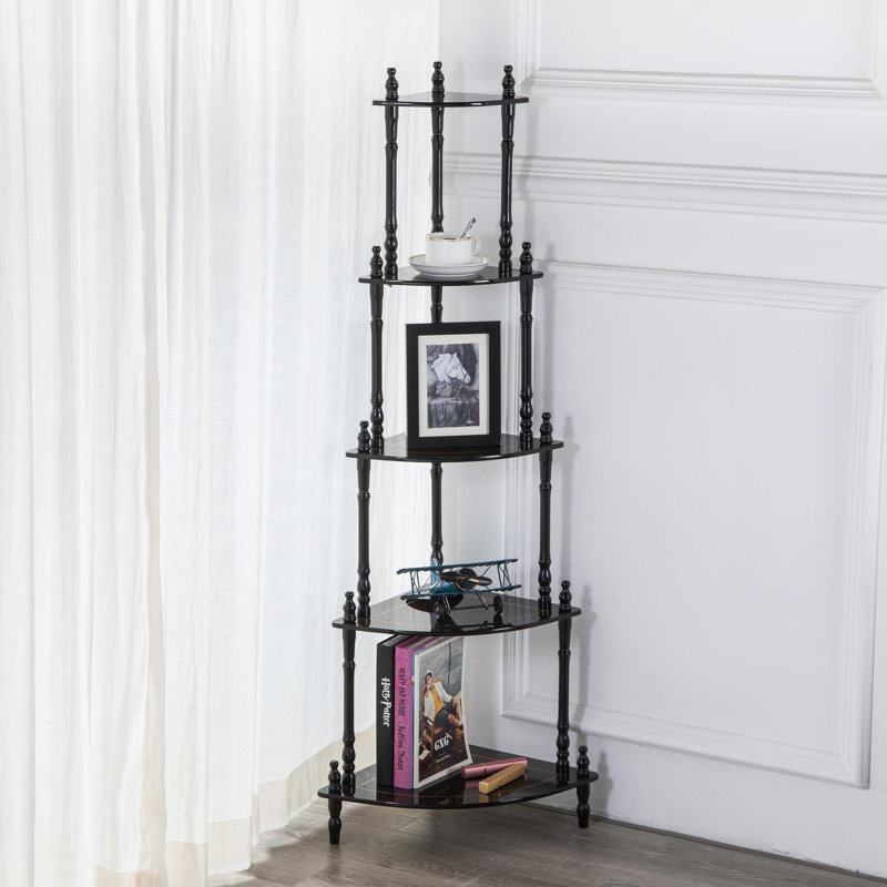 5-Tier Wooden Standing Corner Shelf