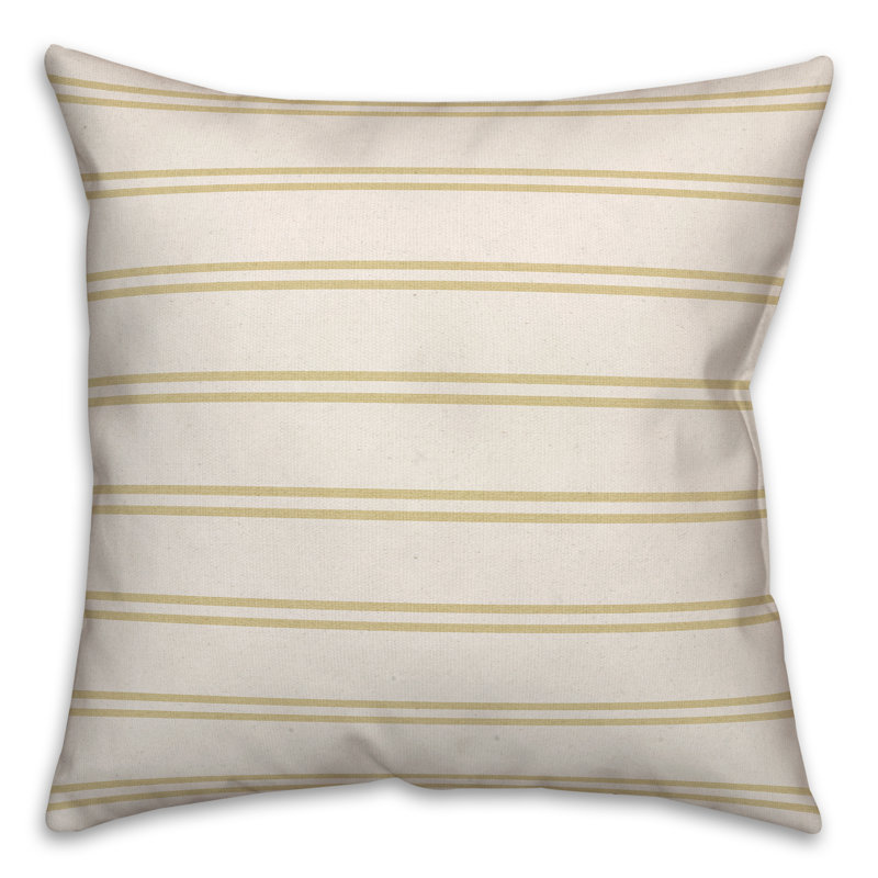 Striped Reversible Throw Pillow, Yellow