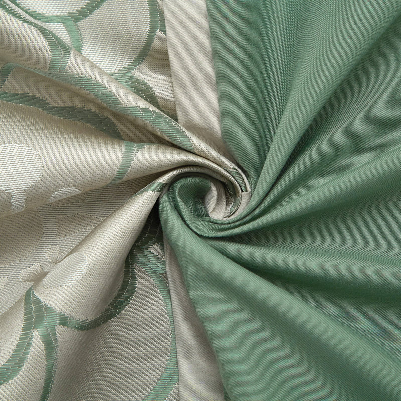 Ensemble d'édredon jacquard 7 pièces Sibyl, Édredon de très grande taille et 6 pièces suppl, Green