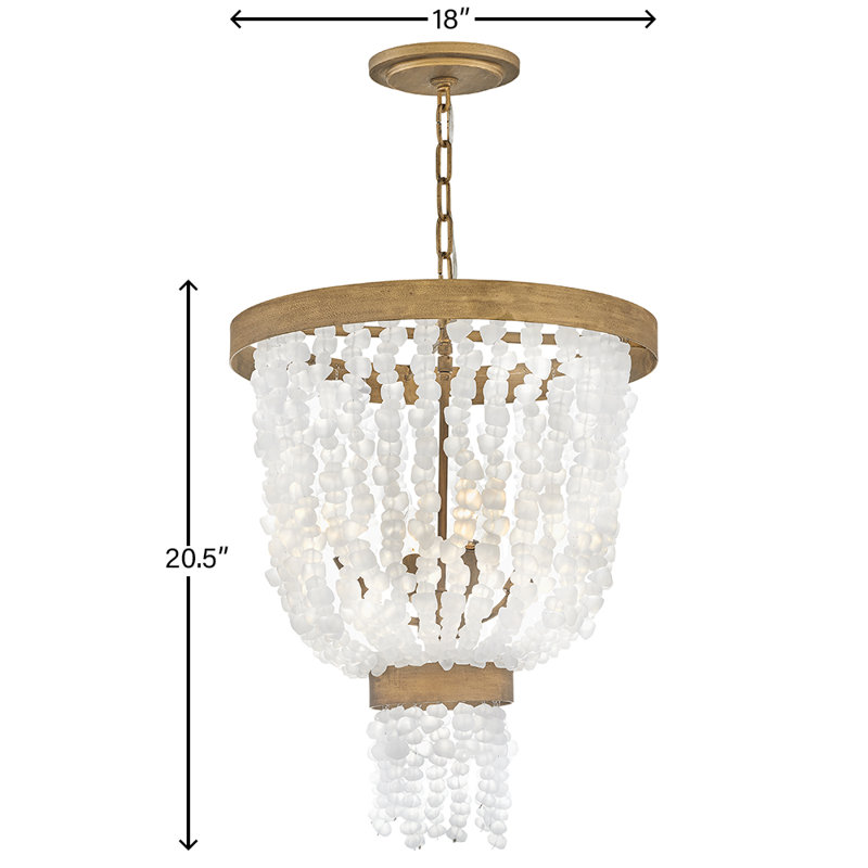 Dune 4 - Ligh Crystal Tiered Pendant, Burnished Gold