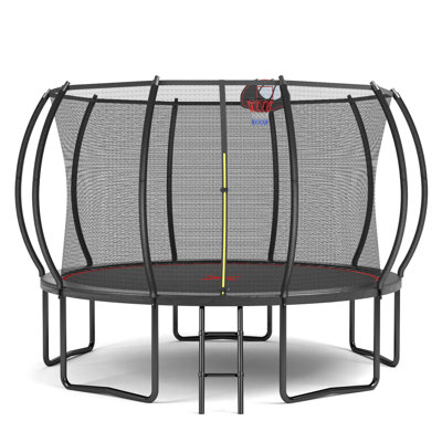 12Ft Trampoline Pumpkin- Ladder-Black Red