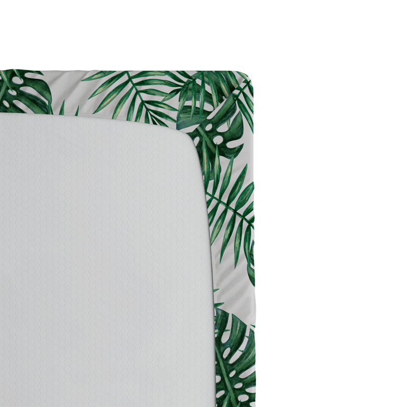 Ambesonne Leaf Fitted Sheet 2-Pack Palm Mango Banana Tree Forest Green, California King Sheet Set