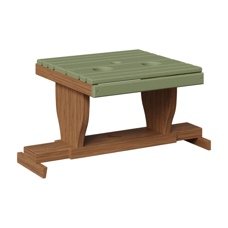 Outdoor Rectangle Side Table, Antique Mahogany, Sage