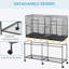 Cage à oiseaux double en métal polyvalente avec support amovible et accessoires multiples