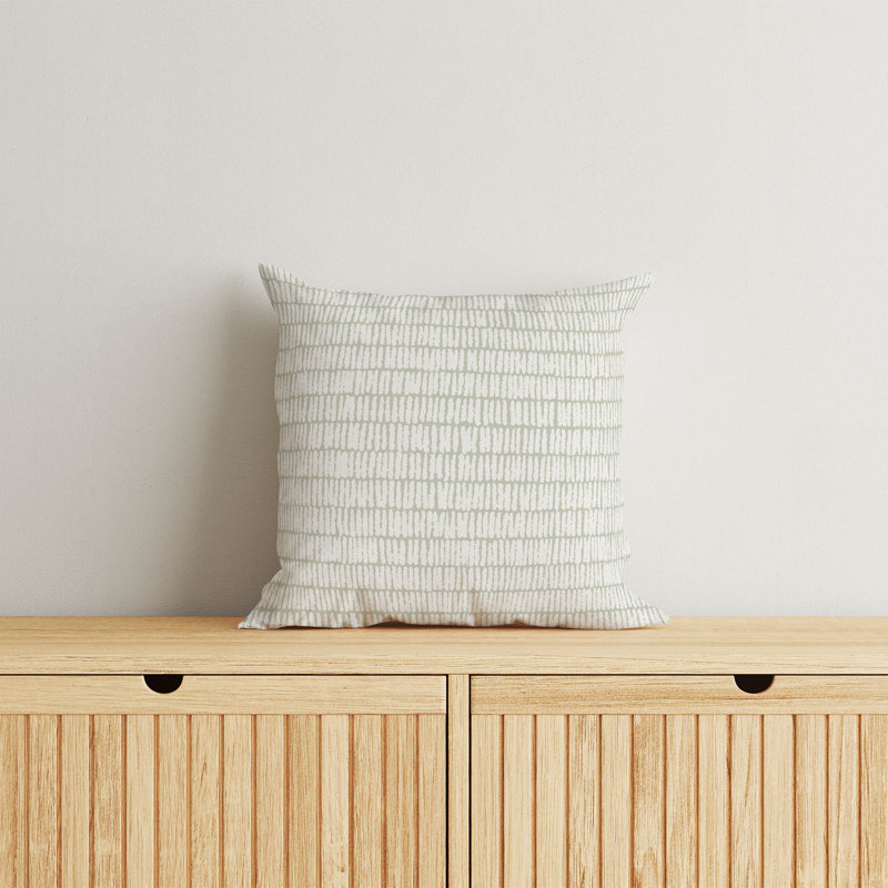 Coussin Ricky Row, Vert clair rayé, H 20 po x l 20 po