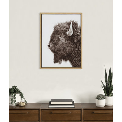 Bison Profile by Amy Peterson Framed Canvas Wall Art Print