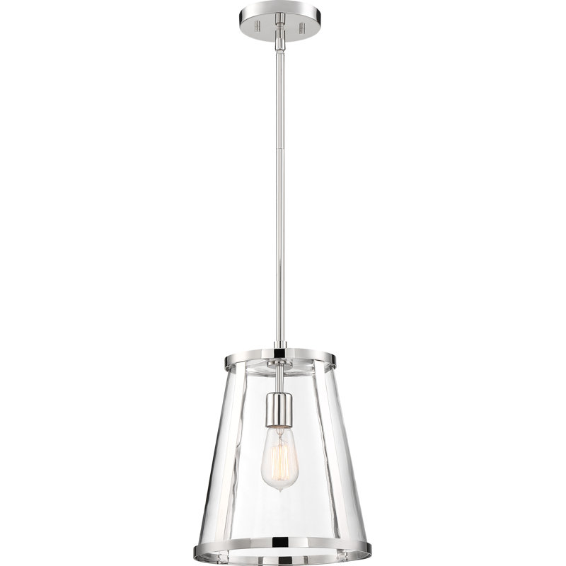 Luminaire suspendu conique à 1 lumière Cular, Nickel poli