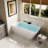 CASAINC 59"x 28" White Freestanding Solid Surface Soaking Bathtub