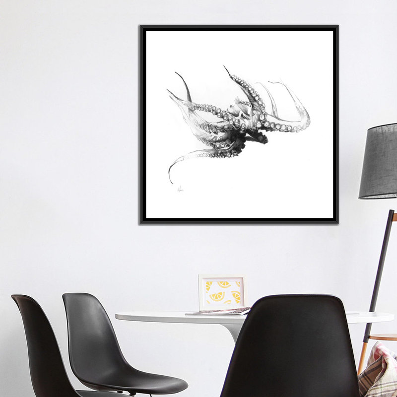 «Octopus Rubescens», reproduction d'art sur toile, H 18 po x l 18 po x P 1,5 po, Toile avec cadre noir