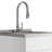 Modern Wide Shaker 24"W Utility Sink & Laundry Cabinet with Pull-Out Facet and Stainless Steel Sink, White