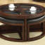 Ensemble de table basse avec repose-pieds en verre