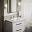 Lavabo de salle de bain rectangulaire encastré en porcelaine vitreuse avec trop-plein Archer®-19195599-10940425