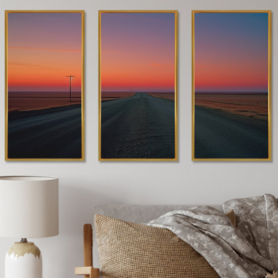 «Sunset Road Landscape I», ensemble d'art mural
