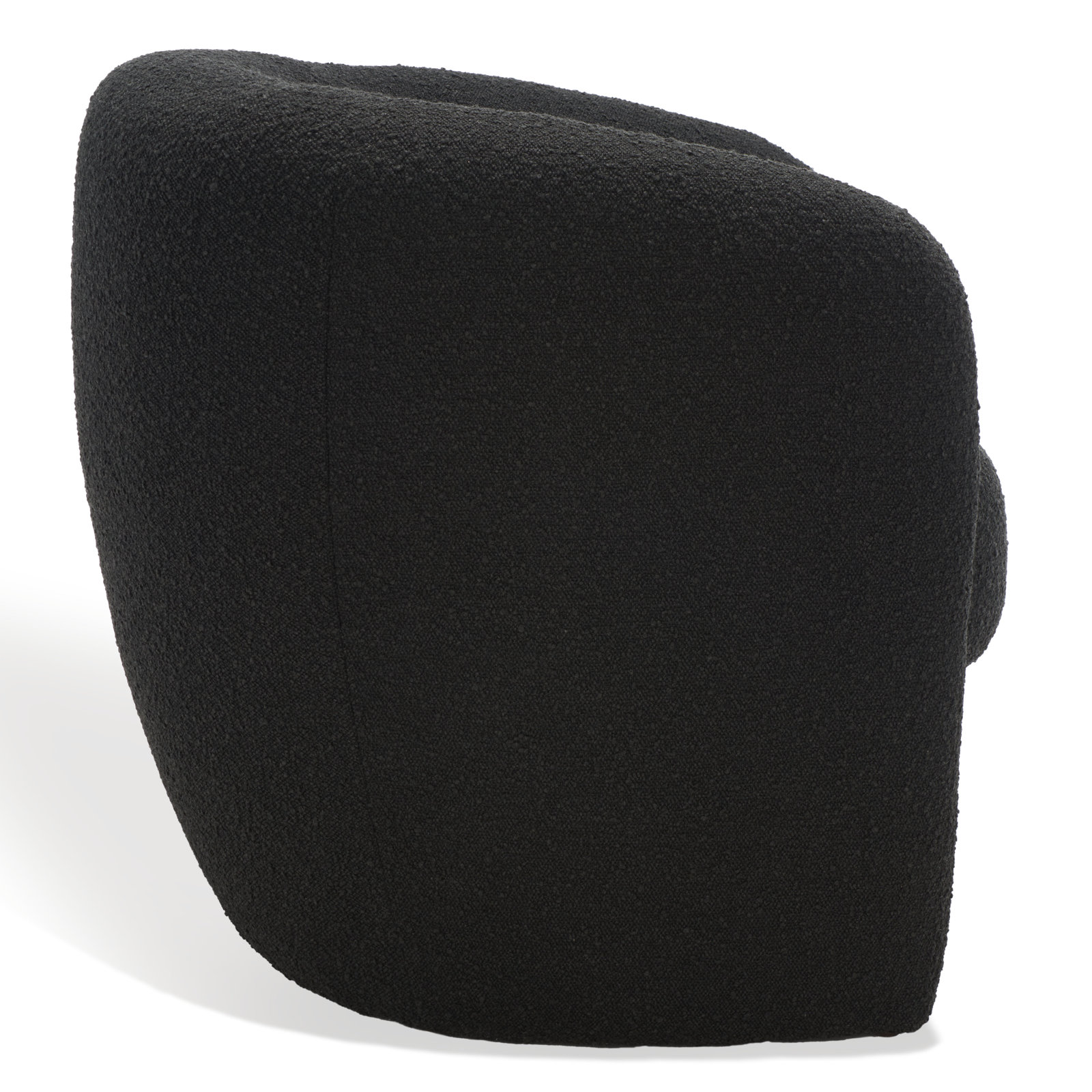 Solace Pine Barrel Chair, Black Boucle