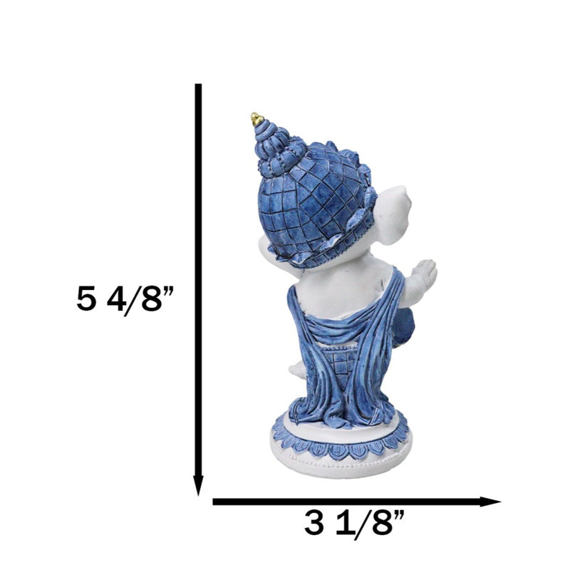 Figurine de dieu éléphant bleu et blanc dansant Ganesha avec tambour Mridangam