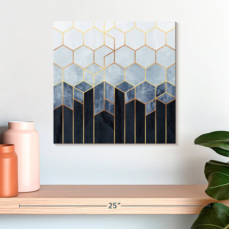 Avery Soft Blue Hexagons, 16" H x 16" W