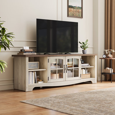 66" TV Stand For Tvs Up To 75" With Spacious Storage And Adjustable Shelves
