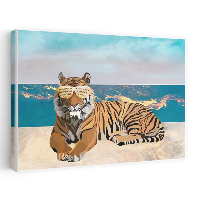 Chill Tiger Beach Abstract Tiger Beach Nature Wall Art Print by Sarah Manovski - Wrapped Canvas Print, 60.96cm H x 91.44cm W