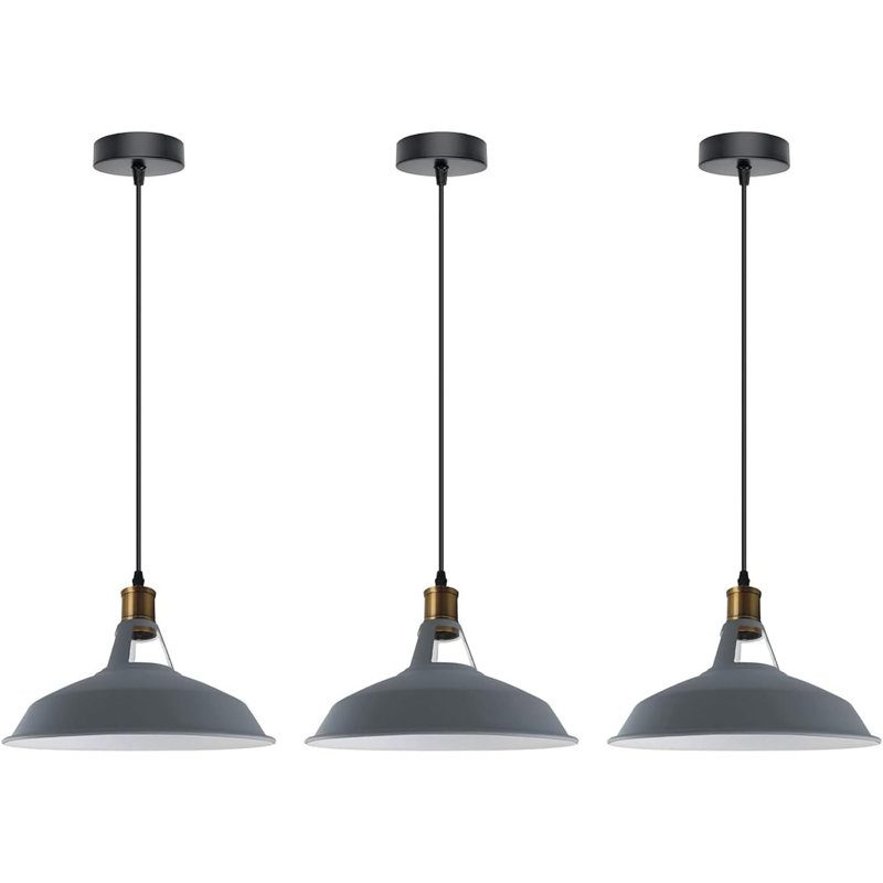 3 - Light Bowl Pendant, Gray