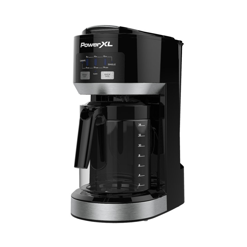 BLACK+DECKER Dual Brew 14-Cup Carafe Single Serve Coffee Maker, Auto-Clean, Compact Design, K-Cup & Reusable Ground Filter Compatible with 70 oz.