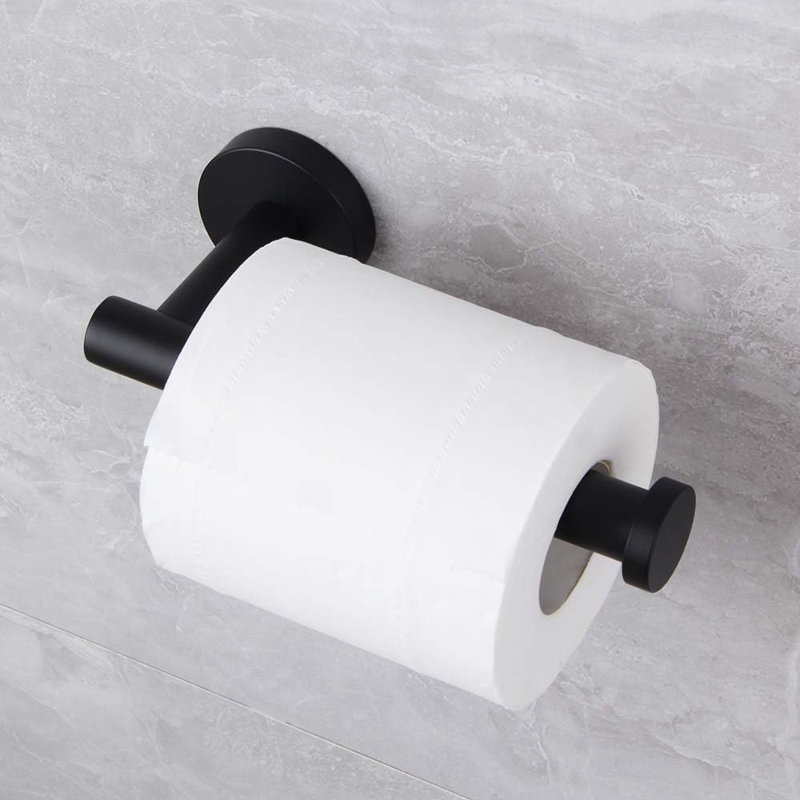 Matte Black 5-Piece Bathroom Accessories Set - 304 Stainless Steel, Wall Mounted