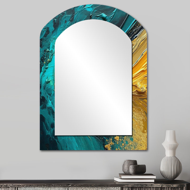 Golden Sunset Over Teal Ocean, 34 po x 25 po