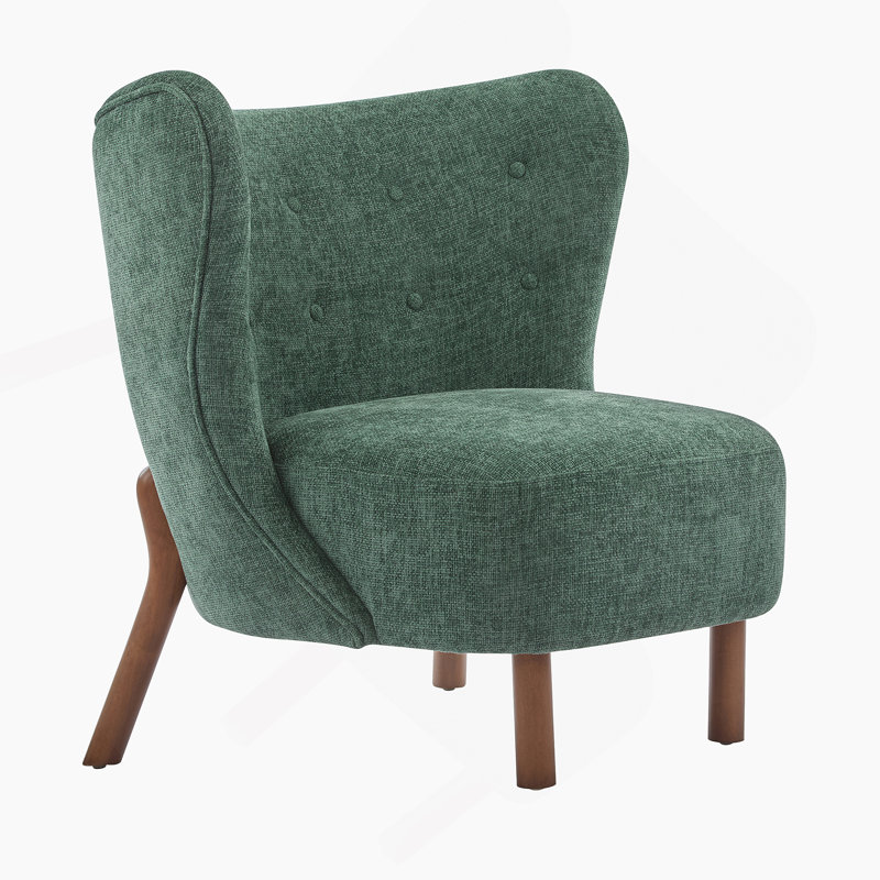 Fauteuil d'appoint rembourré Bella, Tissu vert