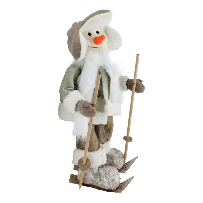 Figurine de Noël 16 po blanche et brune