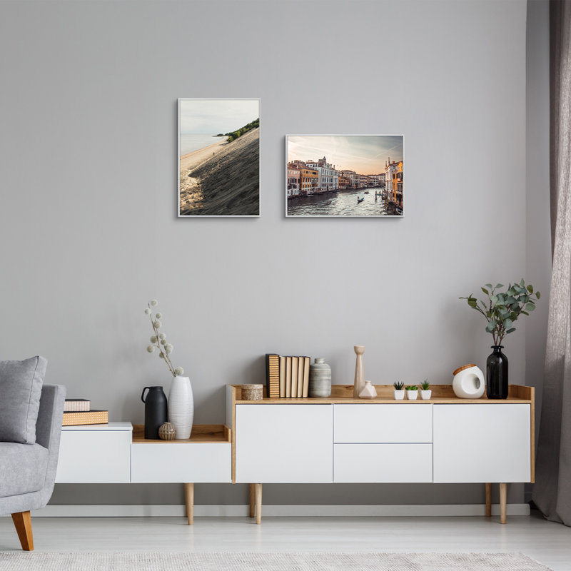 Ensemble de 4 cadres photo Dusenberry, Argent, 13 po x 19 po