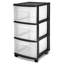 Chariot de rangement 3 tiroirs Sterilite, chariot roulant en plastique avec roulettes pour organiser les vêtements dans la chambre à coucher, placard-98030212-126374981
