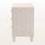Armoire de rangement à 3 tiroirs en faux chagrin Aishu à finition beige, H 28,66 po x l 27,74 po x P 17,37 po