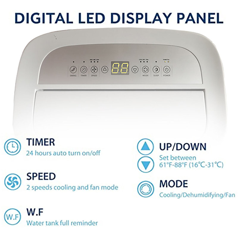 JHS 14,000 BTU White Portable Air Conditioner with Remote