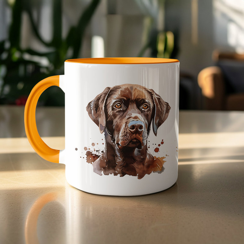 Ceramic Coffee Mug, Orange, 3