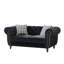 Canapé en tissu d'ameublement en velours de 67 po avec accoudoirs roulés et têtes de clous Chesterfield 67 po.
