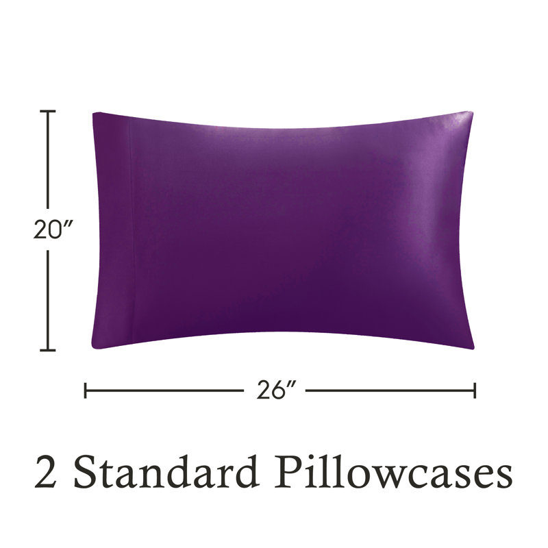 Satin Pillowcases, Standard Pillowcase, Purple