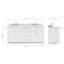 Meuble-lavabo double 72 po avec comptoir en marbre blanc de Carrare Aberdeenshire-85364538
