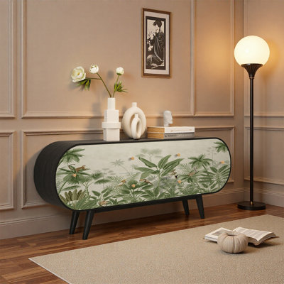 Buffet en noyer avec rangement élégant