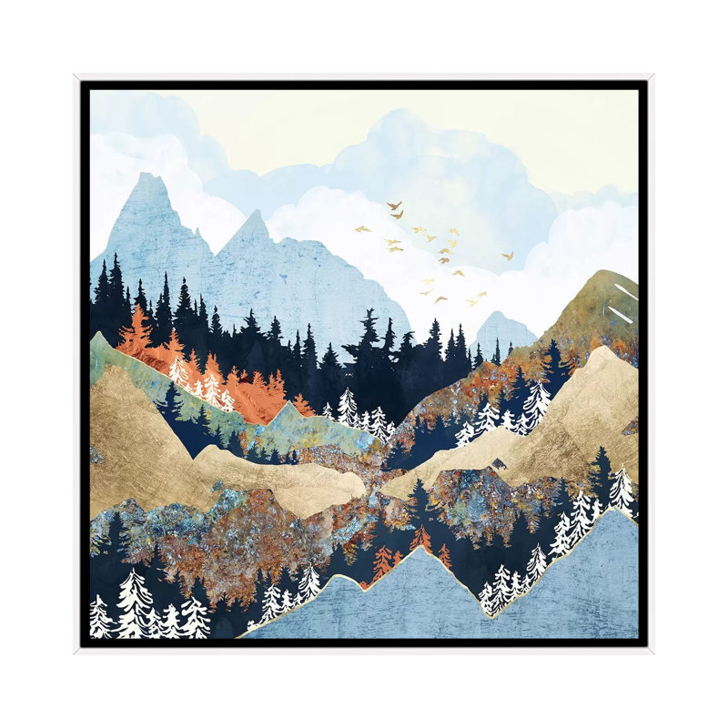 Spring Spring - impression d'art graphique, Pas de tapis, H 18 po x l 18 po x 1,5 po, Toile blanche encadrée